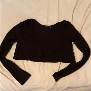 Pretty little thing black cropped long sleeve